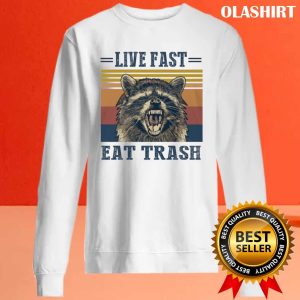 Live Fast Eat Trash Funny Raccoon Camping Vintage T shirt 2