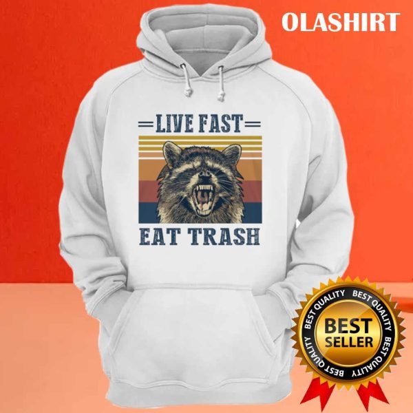 Live Fast Eat Trash Funny Raccoon Camping Vintage T-shirt