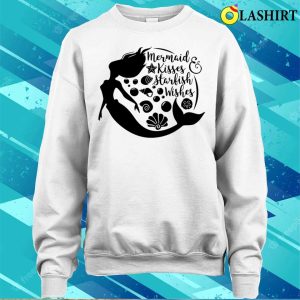 Mermaid Kisses Starfish Wishes Funny Cute Quote Artwork T shirt 4