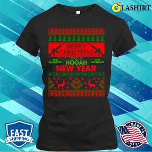 Merry Christmas And Hooah New Year Shirt Merry Christmas And Hooah New Year Funny Shirt 2