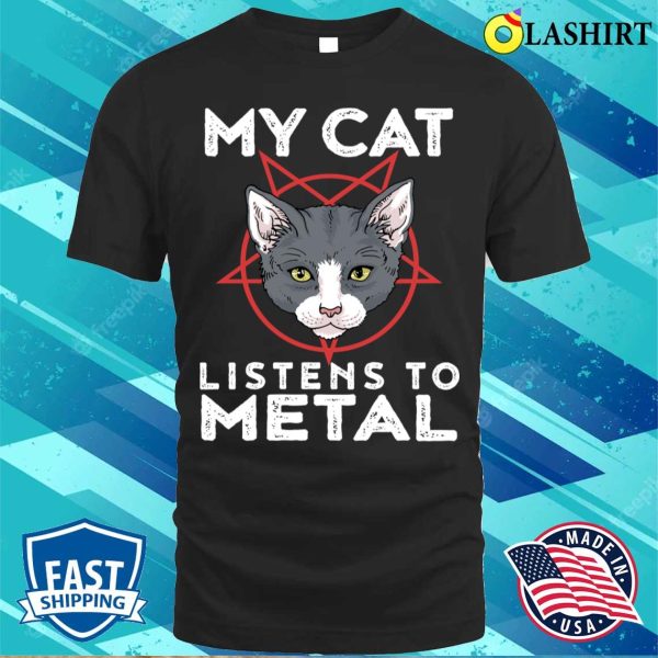 Metal Metal Cat Funny Music Gift T-shirt