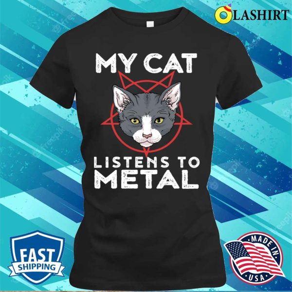 Metal Metal Cat Funny Music Gift T-shirt