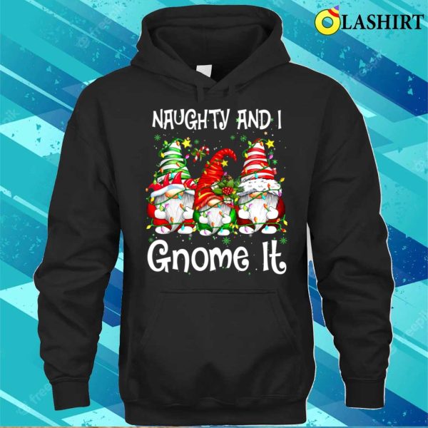 Naughty And I Gnome It Christmas Gnomes Funny Xmas Shirt