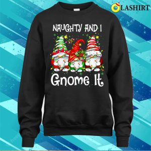 Naughty And I Gnome It Christmas Gnomes Funny Xmas Shirt 4