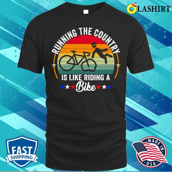 New Vintage Biden Falling Off His Bicycle Funny Biden Falls Off Bike T-shirt