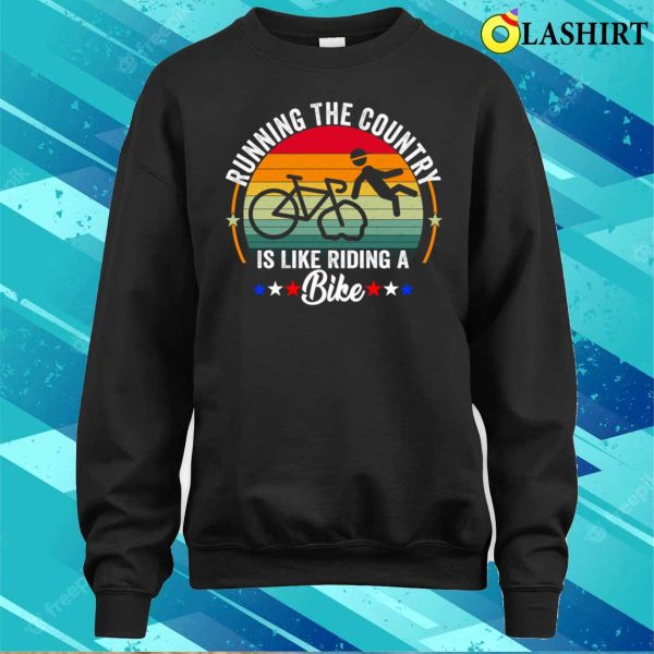 New Vintage Biden Falling Off His Bicycle Funny Biden Falls Off Bike T-shirt