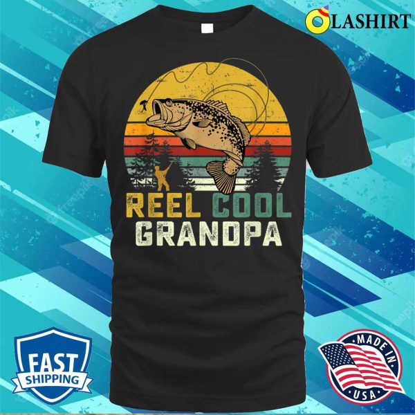 Nice Mens Funny Fishing Tee Vintage Reel Cool Grandpa Father’s Day T-shirt