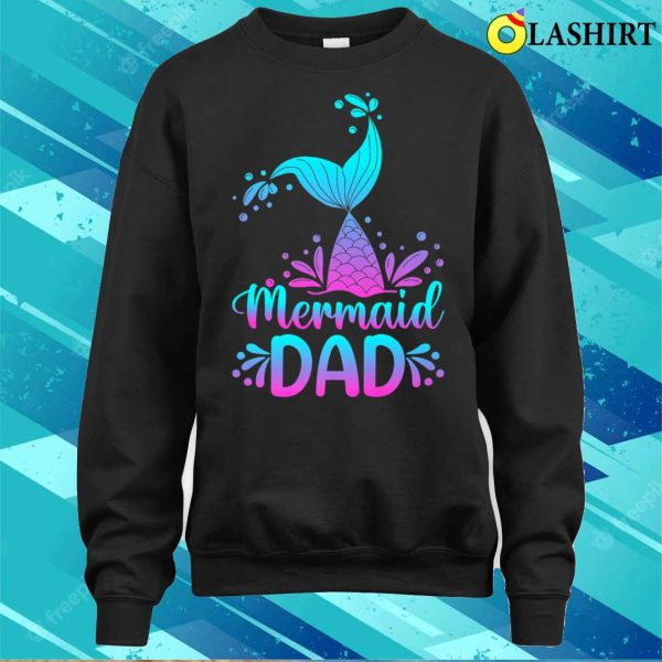 Nice Mens Funny Mermaid Dad Merman Daddy Family Matching Birthday Premium T-shirt