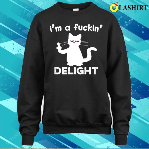 Scarsam Funny T-shirt, Im A Fucking Delight Funny Pet Cat Kitty Butt Graphic T-shirt