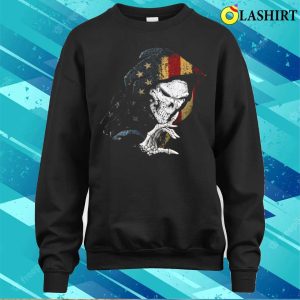 Shhh Keep Silent Skull American Flag Funny Halloween Costume T shirt 4