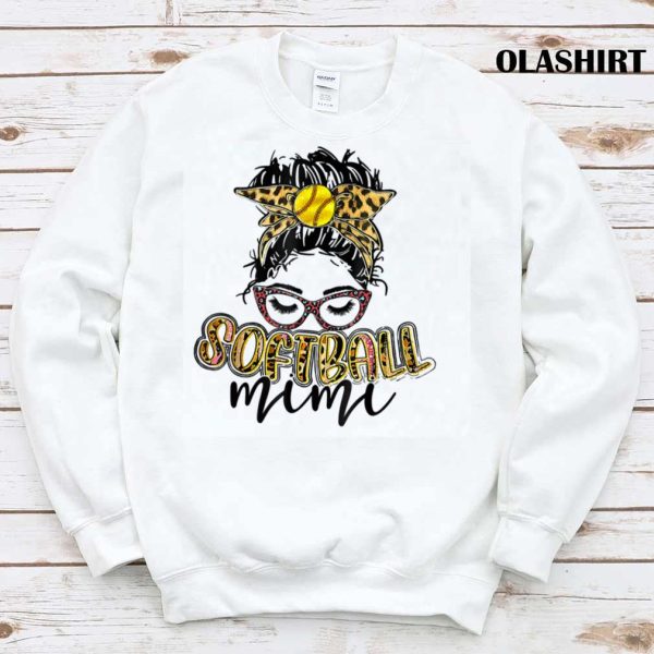 Softball Mimi Leopard Print Funny Mommy Mother’s Day T-shirt