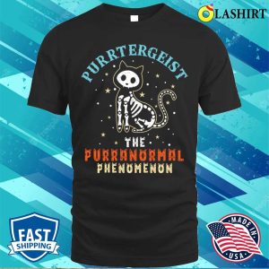 Spooky Cat Skeleton Funny Puns Cat Lover Halloween Vintage Design T shirt 1