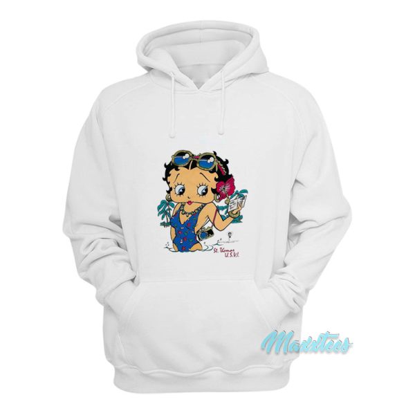 St Thomas USVI Betty Boop Beach Hoodie