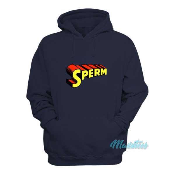 Super Sperm Superman Text Logo Hoodie