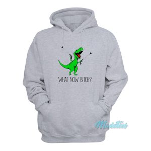 T Rex Dinosaur What Now Bitch Hoodie 1