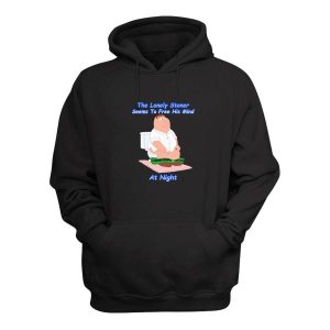 The Lonely Stoner Seems To Free His Mind At Night Hoodie 2