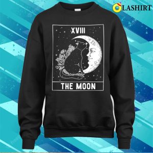 The Moon And Cat Tarot Card Occult Goth Funny Halloween T-shirt 3 The Moon And Cat Tarot Card Occult Goth Funny Halloween T shirt 4
