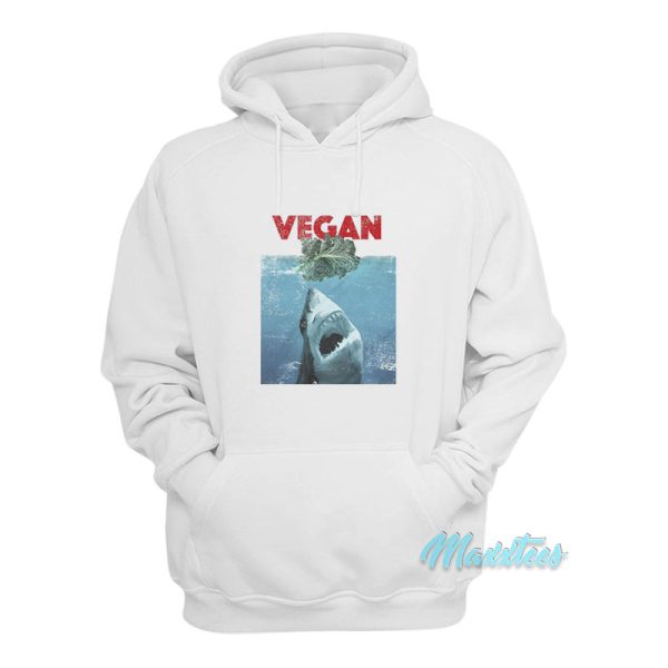 Vegan Jaws Shark Parody Hoodie