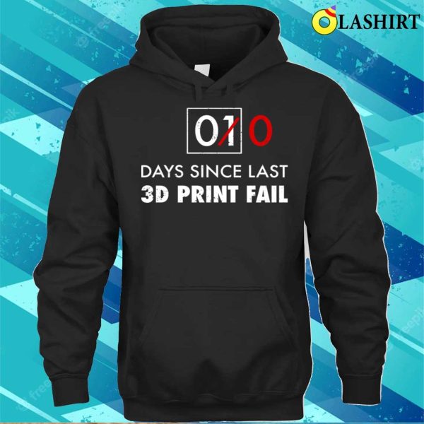 Vintage 0 Days Since Last 3d Printing Fail Funny Geek T-shirt