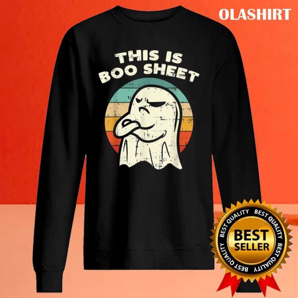 Vintage Boo Ghost Angry, Funny Halloween This Is Boo Sheet T-shirt