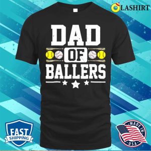 Vintage Dad Of Ballers Baseball Softball Funny Fathers Day T shirt 1