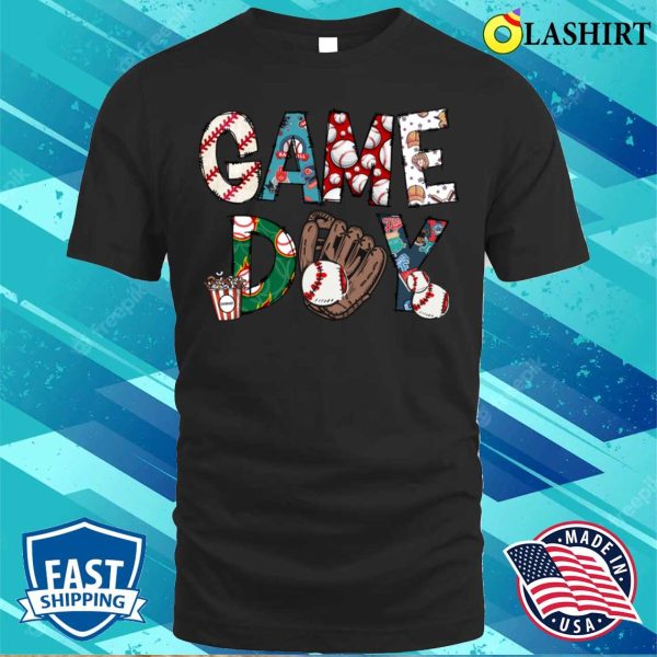 Vintage Game Day Baseball Funny Team Sport Lover Family Matching T-shirt