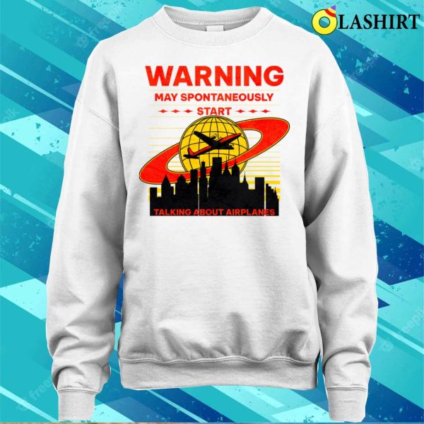 Warning – May Spontaneously Talk About Planes Men’s Printed T-Shirt