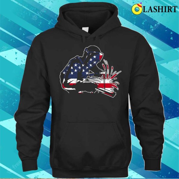 Welder American Flag Mig Welding Funny Welding T-shirt