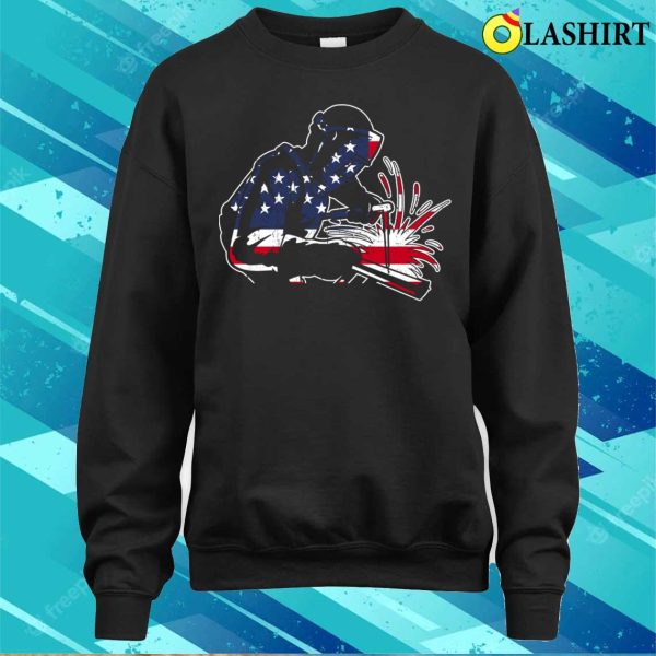 Welder American Flag Mig Welding Funny Welding T-shirt