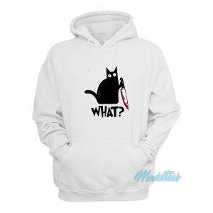 What Black Cat With Bloody Knife Hoodie 1