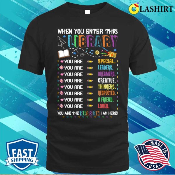 When You Enter This Library Reading Book Worms Funny Reader T-shirt