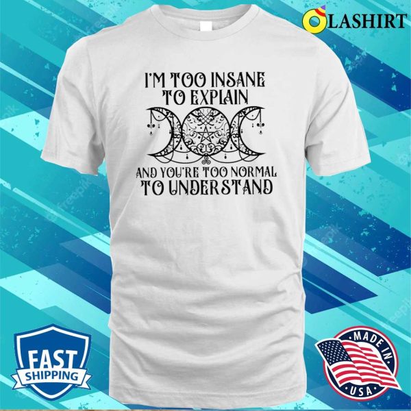 Witch I’m Too Insane To Explain And You’re Too Normal To Understand Shirt, Funny Witch Shirt