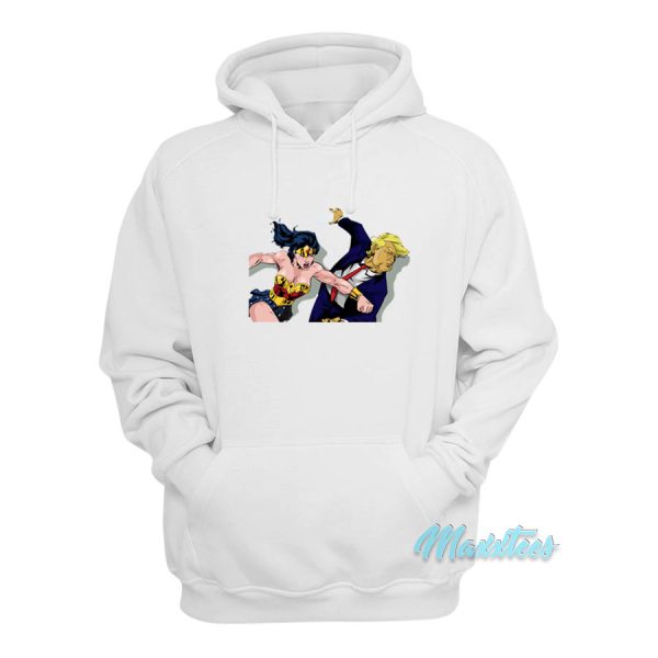 Wonder Woman Punching Donald Trump Face Hoodie