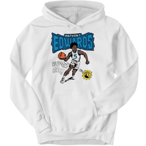 Anthony Edwards He’s On fire Minnesota Timberwolves Cartoon Long Sleeve Shirt