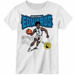 Anthony Edwards Hes On fire Minnesota Timberwolves Cartoon Long Sleeve Shirt 6
