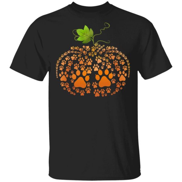 Cat Paw Print Pumpkin Halloween T-Shirts