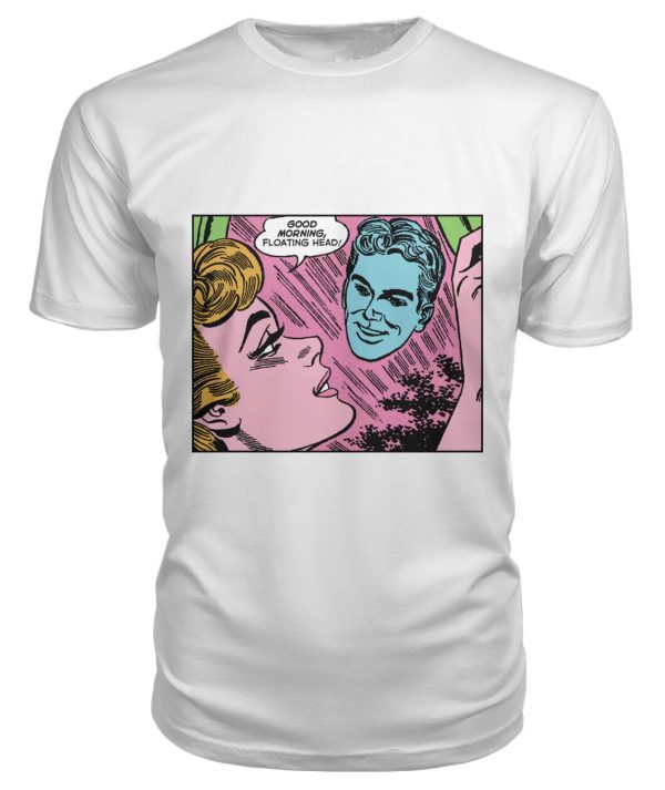 Funny vintage comic pop art “Good morning, floating head!” shirt