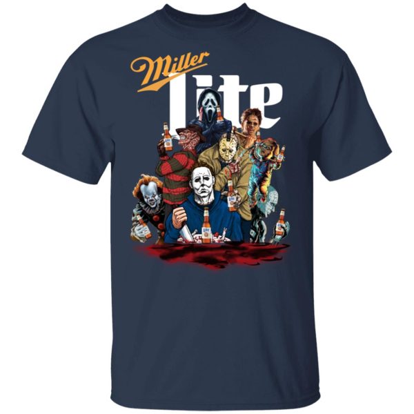 Halloween Horror Characters Drink Miller Lite Shirt