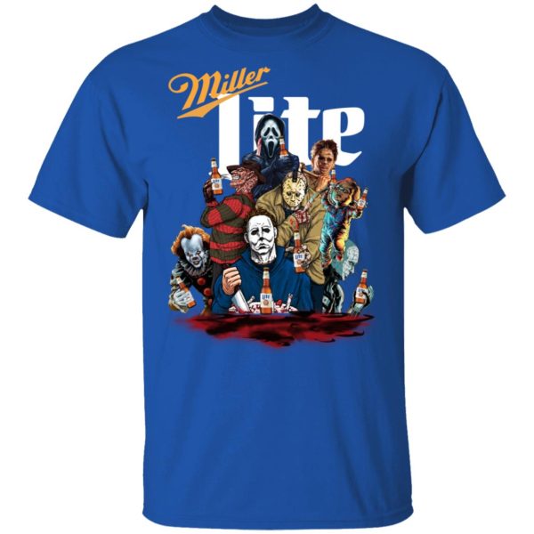 Halloween Horror Characters Drink Miller Lite Shirt