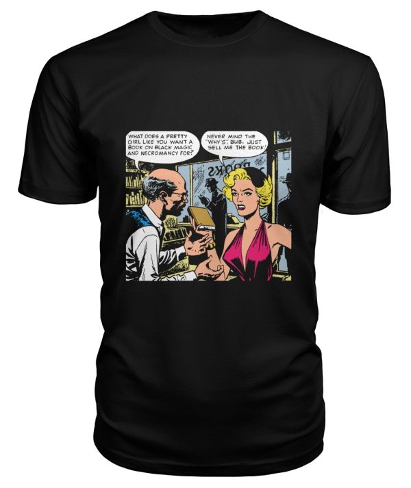 Horror comic pop-art book on black magic shirt