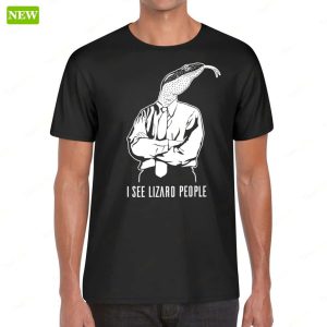 I See Lizard People Black Shirt 1
