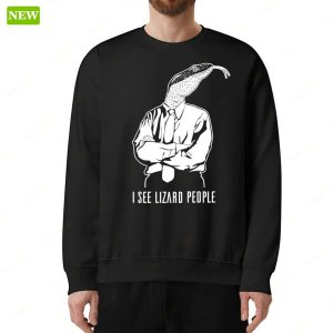 I See Lizard People Black Shirt 3