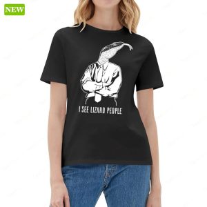 I See Lizard People Black Shirt 4