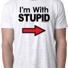 I’m With Stupid T-shirt Black Print Burnout Tee