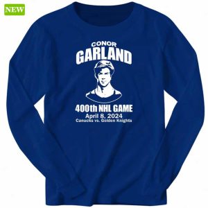 Jt Miller Garland With 400th Nhl Game April 8 2024 Canucks vs Golden Knights Shirt 4