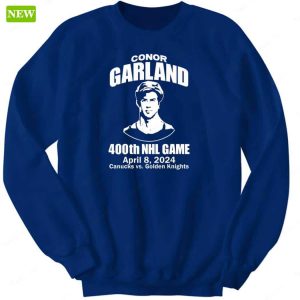 Jt Miller Garland With 400th Nhl Game April 8 2024 Canucks vs Golden Knights Shirt 5