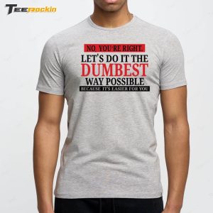 No Youre Right Lets Do It The Dumbest Way Possible Because Its Easier For You Shirt 3