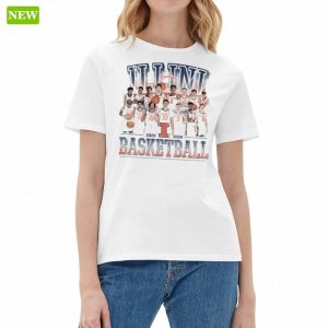 Official Illinois Mens Basketball 23 24 Team Ladies Boyfriend Shirt 1