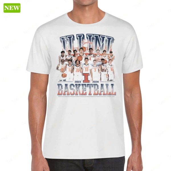 Official Illinois Men’s Basketball 23-24 Team Ladies Boyfriend Shirt