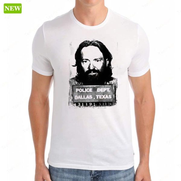 Official Willie Nelson Mugshot Premium SS Shirt